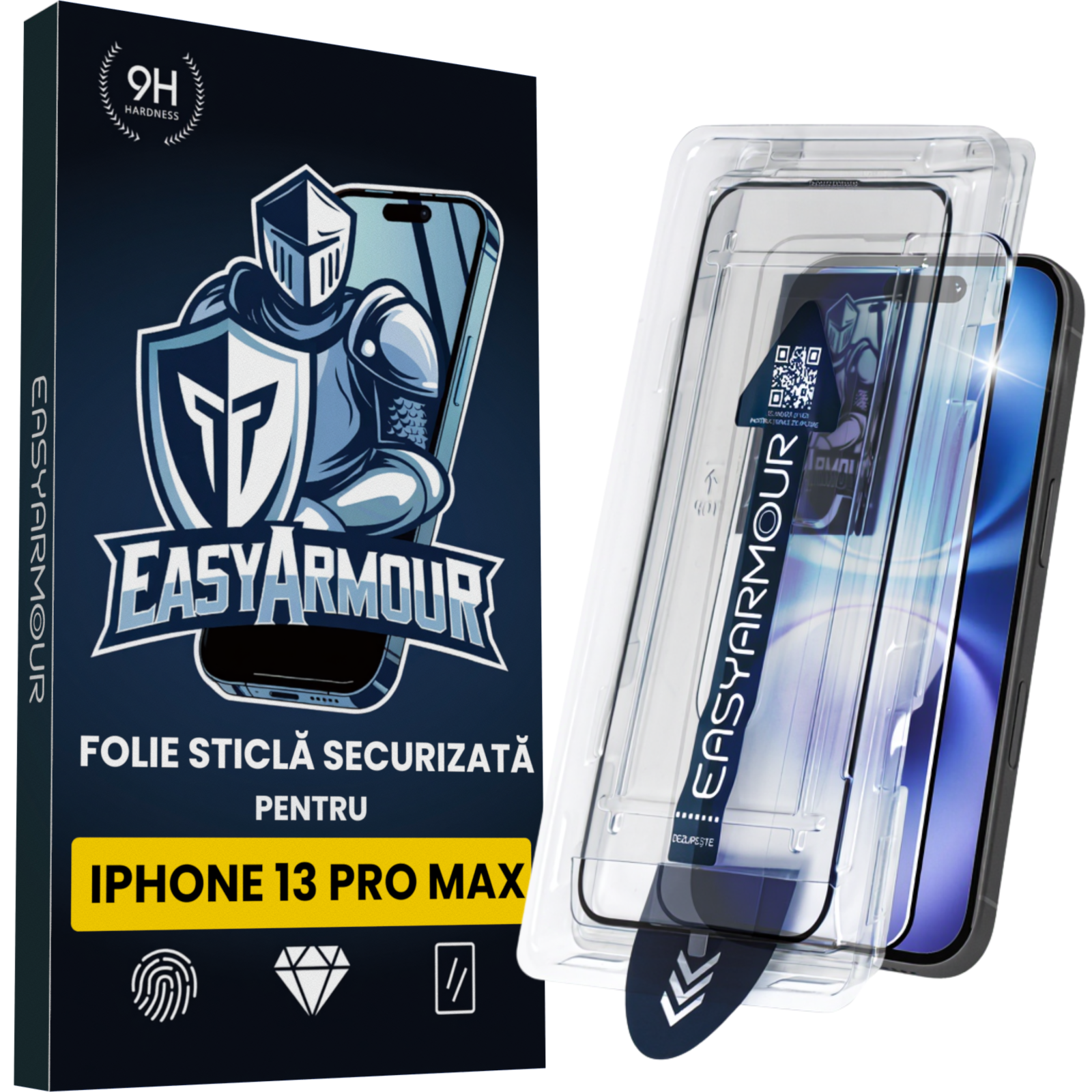 Set 2 Folii Sticla Ecran cu Kit Montare Inclus, pentru iPhone 11