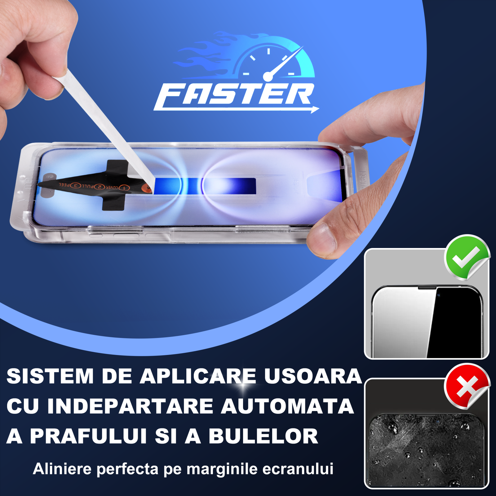 Set 2 Folii Sticla Ecran cu Kit Montare Inclus, pentru iPhone 11